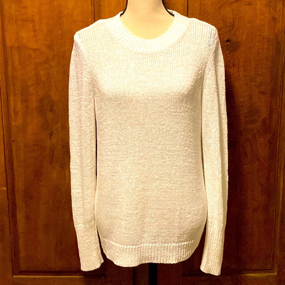 Ann Taylor off white Crew Neck Sweater ~L~